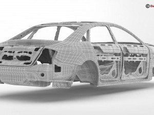 generic car body in white Modèle 3D