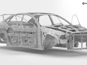 generic car body in white Modèle 3D