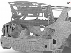 generic car body in white Modèle 3D