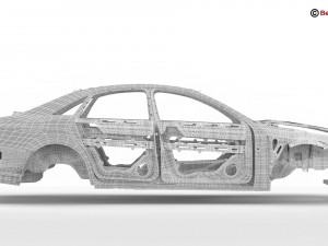 generic car body in white Modèle 3D