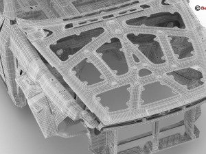 generic car body in white Modèle 3D