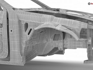generic car body in white Modèle 3D