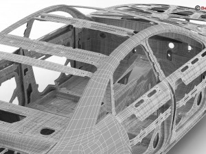 generic car body in white Modèle 3D