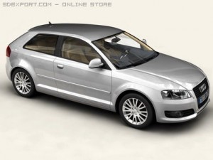 audi a3 3 door 2009 3D 모델
