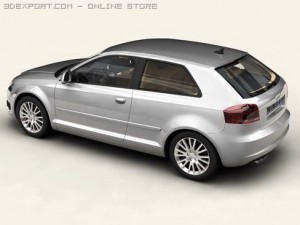 audi a3 3 door 2009 3D Модель