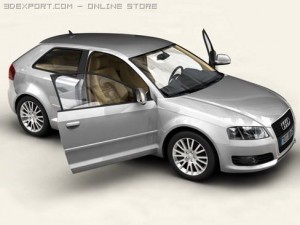 audi a3 3 door 2009 3D Модель