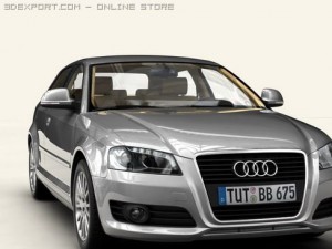 audi a3 3 door 2009 3D Модель