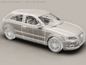 audi a3 3 door 2009 3D Модель