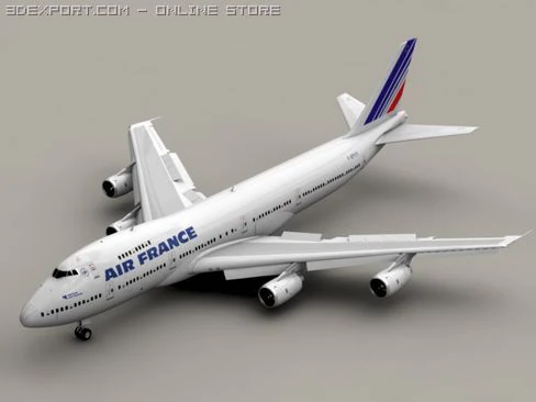 boeing 747 200 ar fran&ccedil;a Modelo 3D .c4d .max .obj .3ds .fbx .stl .blend 