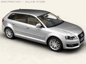 audi a3 sportback 2009 3D Model