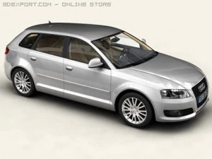 audi a3 sportback 2009 Model 3D