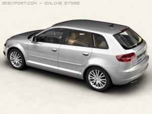 audi a3 sportback 2009 3D Model