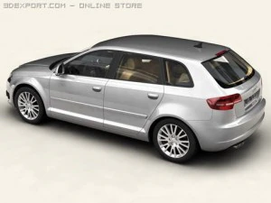 audi a3 sportback 2009 3D Model