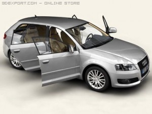 audi a3 sportback 2009 3D Model