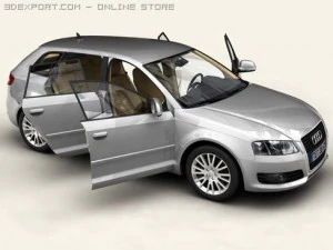 audi a3 sportback 2009 3D Model