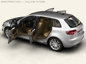 audi a3 sportback 2009 3D Model