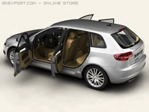 audi a3 sportback 2009 3D Model