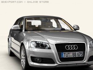 audi a3 sportback 2009 3D Model