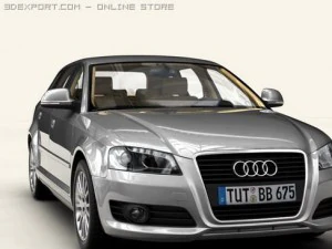 audi a3 sportback 2009 3D Model