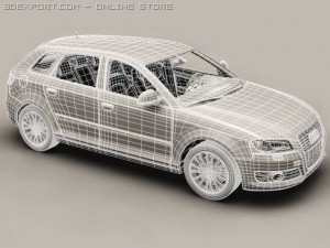 audi a3 sportback 2009 3D Model