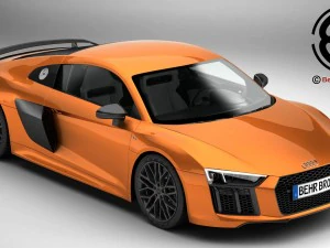 audi r8 v10 plus 2016 3D Model