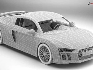 audi r8 v10 plus 2016 3D Model