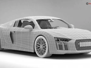 audi r8 v10 plus 2016 3D Model