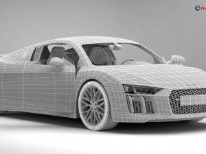 audi r8 v10 plus 2016 Model 3D