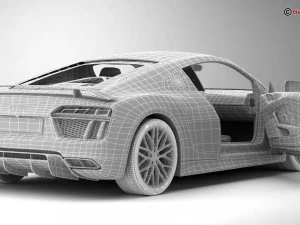 audi r8 v10 plus 2016 3D Model