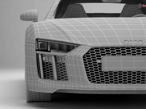 audi r8 v10 plus 2016 Model 3D