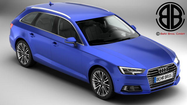 audi a4 avant 2016 3D Model .c4d .max .obj .3ds .fbx .stl .blend 