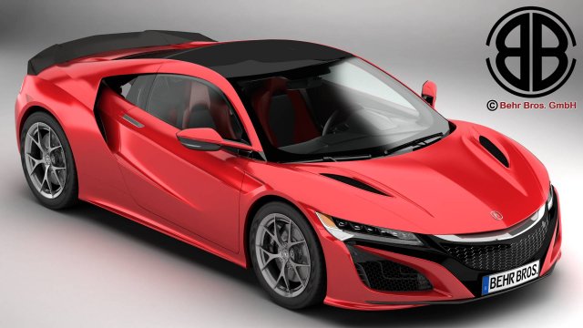 acura nsx 2017 Model 3D .c4d .max .obj .3ds .fbx .stl .blend 