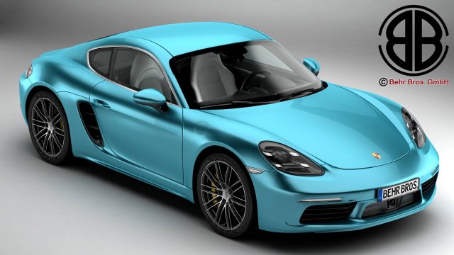 porsche 718 cayman s 2017 Modelo 3D .c4d .max .obj .3ds .fbx .stl .blend 