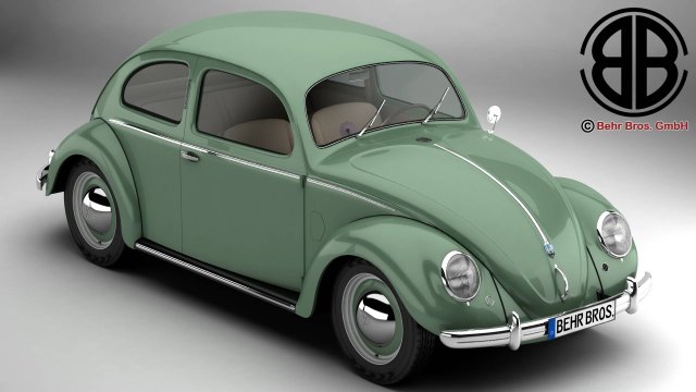 volkswagen beetle 1951 deluxe 3D Модель .c4d .max .obj .3ds .fbx .stl .blend 