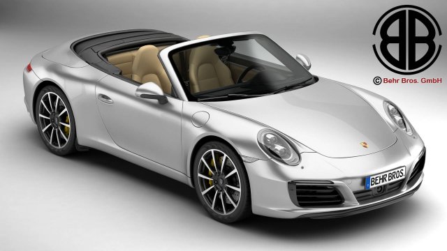 porsche 911 carrera cabriolet 2017 3Dモデル .c4d .max .obj .3ds .fbx .stl .blend 