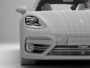 porsche panamera turbo 2017 3D मॉडल