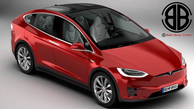 tesla model x 2017 3D Model .c4d .max .obj .3ds .fbx .stl .blend 