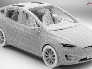 tesla model x 2017 3D Model