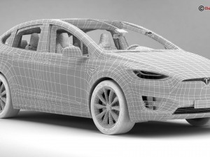 tesla model x 2017 3D Model