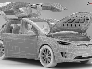 tesla model x 2017 3D Model