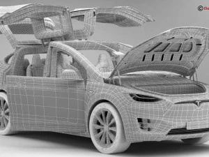 tesla model x 2017 3D Model