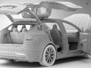 tesla model x 2017 3D Model
