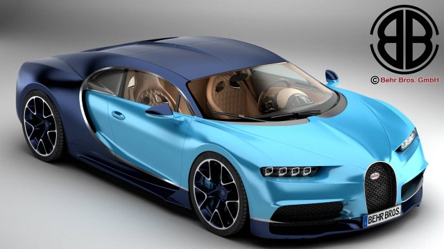 bugatti chiron 2017 Model 3D .c4d .max .obj .3ds .fbx .stl .blend 