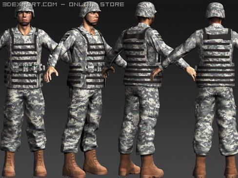 daniel military cloth 3D Model .c4d .max .obj .3ds .fbx .stl .blend 