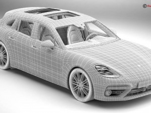 porsche panamera sport turismo turbo 2018 3D Model