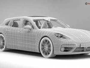 porsche panamera sport turismo turbo 2018 3D Model