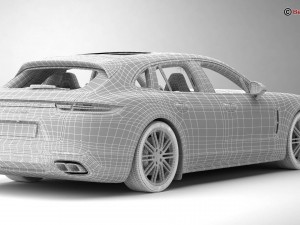 porsche panamera sport turismo turbo 2018 3D Model