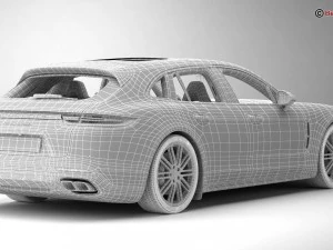 porsche panamera sport turismo turbo 2018 Model 3D