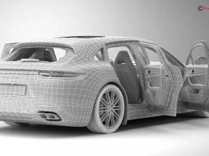 porsche panamera sport turismo turbo 2018 Model 3D