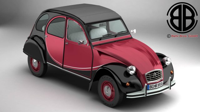 citroen 2cv6 charleston 3Dモデル .c4d .max .obj .3ds .fbx .stl .blend 